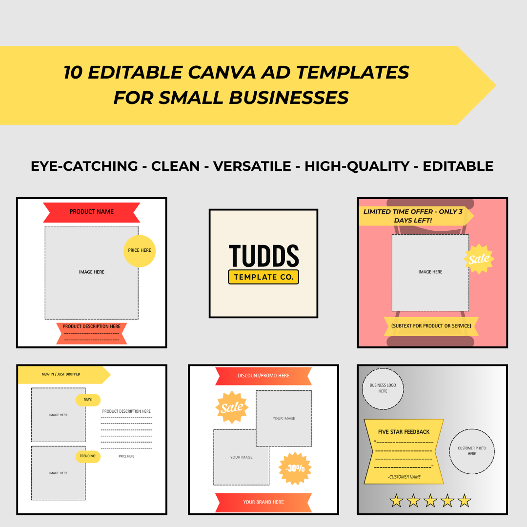 Instagram Post Template Pack - 10 Pack - Editable Canva Templates